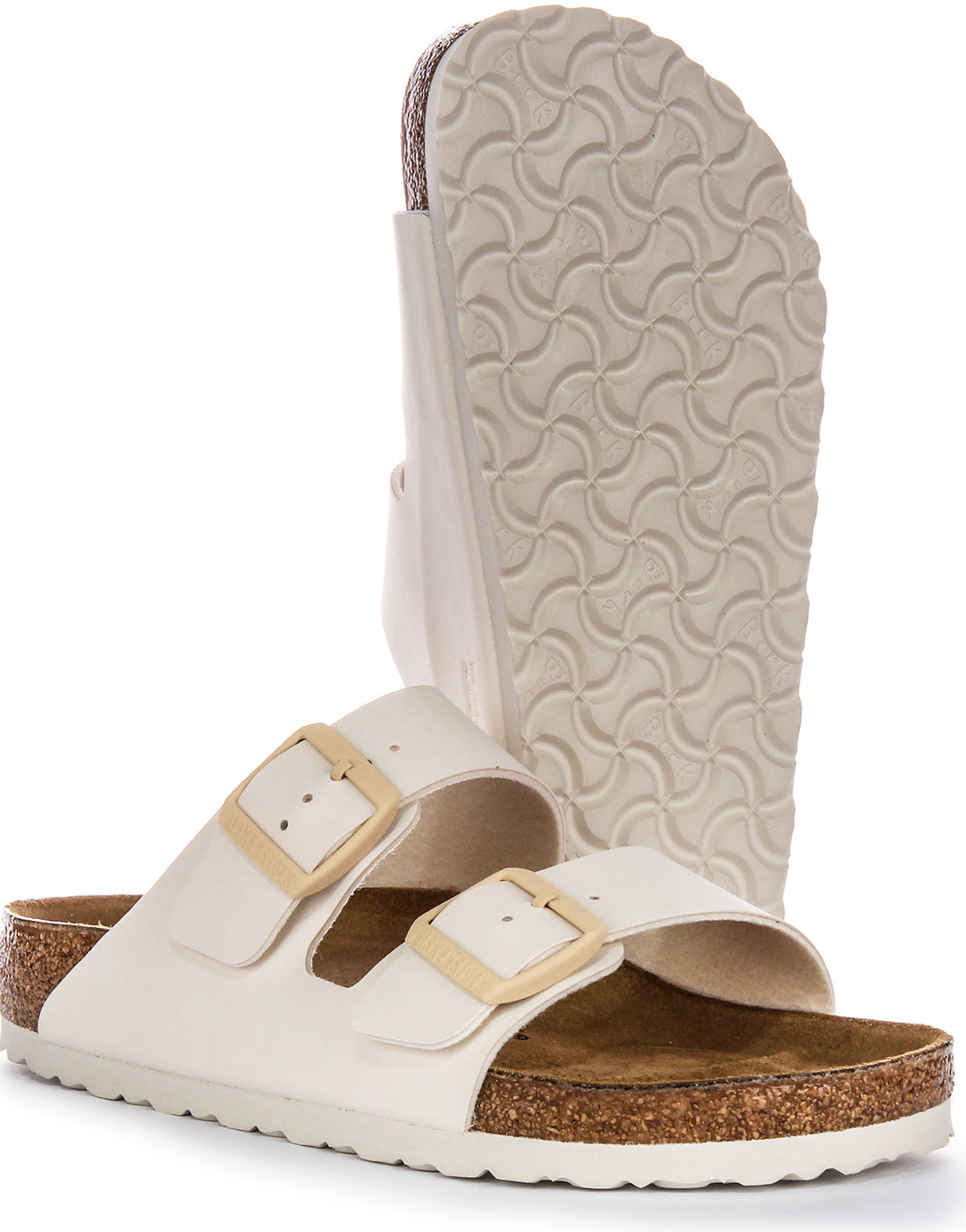 Birkenstock Arizona BS Sandali in Birko Flor con Due Cinturini Regolabili in Beige