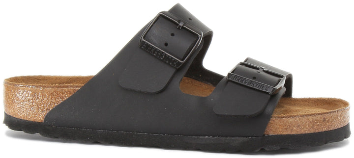 Sandalias Birkenstock Arizona Birko Flor de doble tira color negro