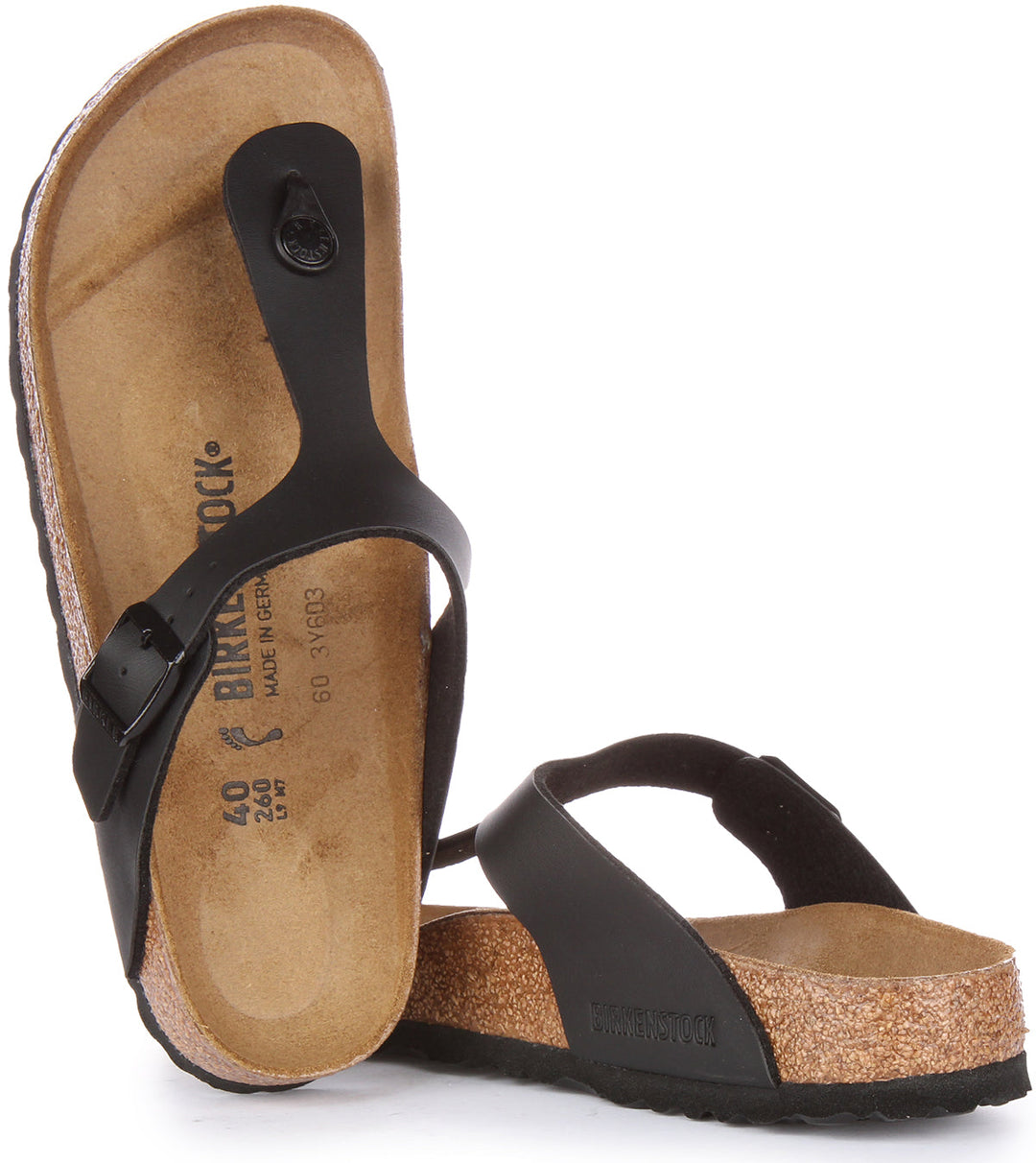 Birkenstock Gizeh Sandali stile infradito in Birko Flor da donna neri