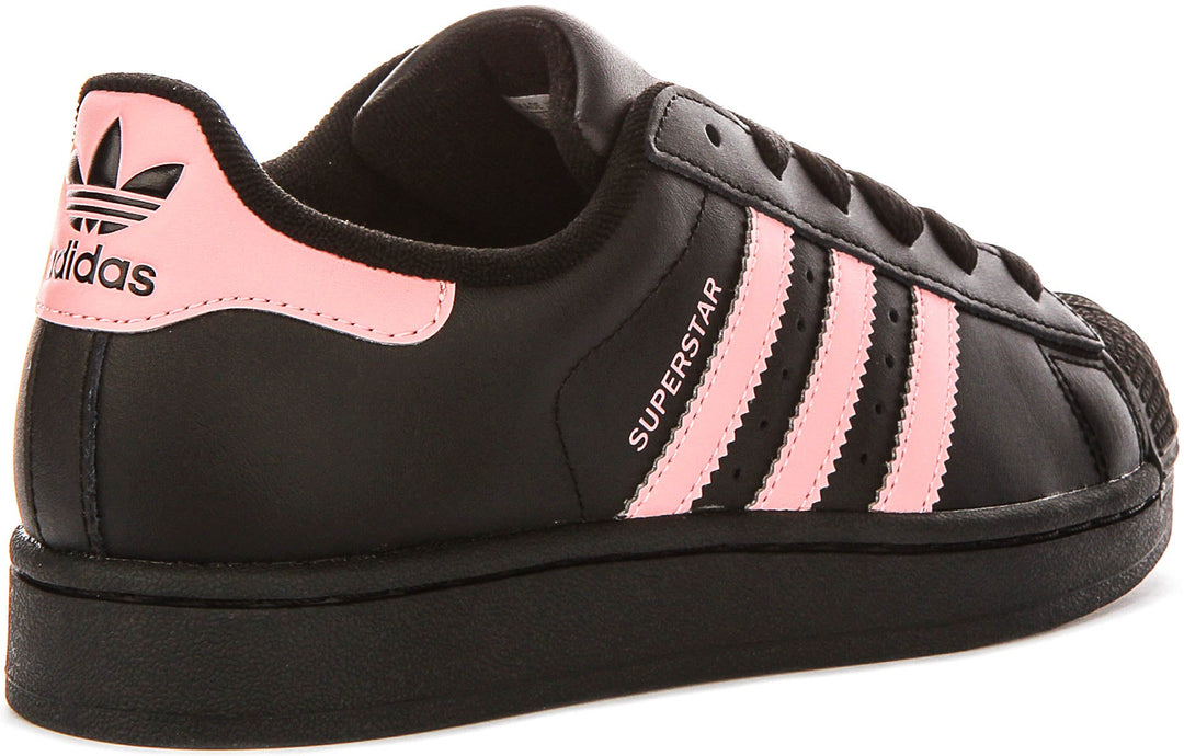 Adidas Superstar II J In Black Pink For Juniors
