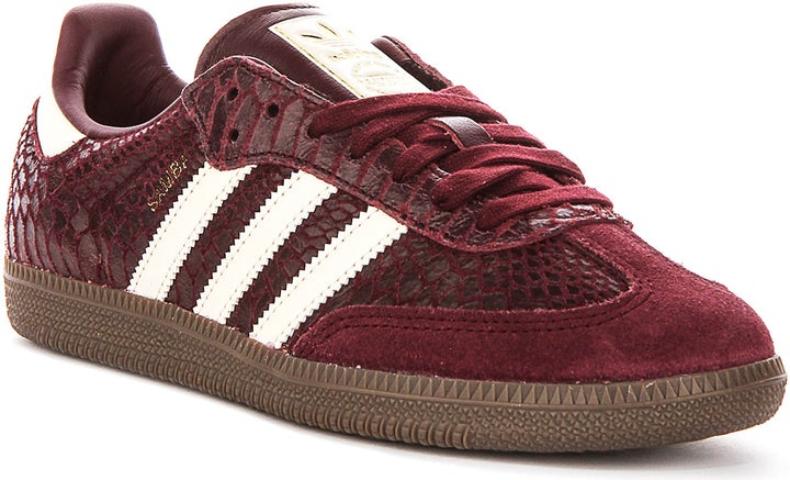 Adidas Samba OG W in bordeaux slangenprint voor dames