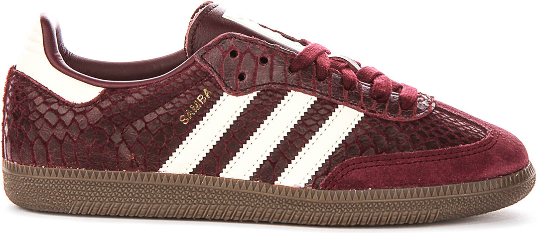 Adidas Samba OG W in bordeaux slangenprint voor dames