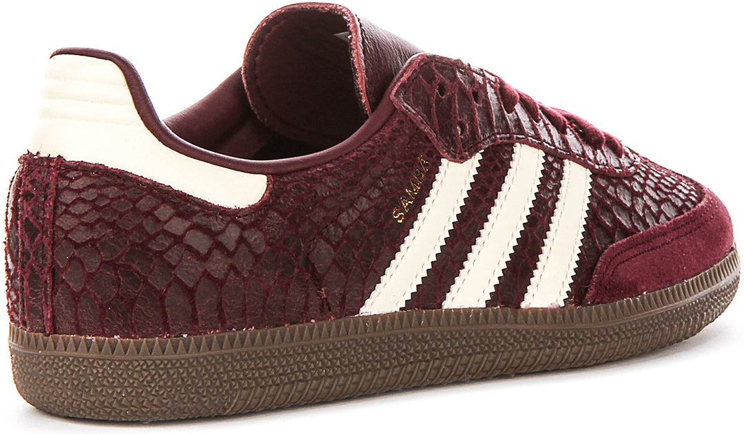 Adidas Samba OG W in bordeaux slangenprint voor dames