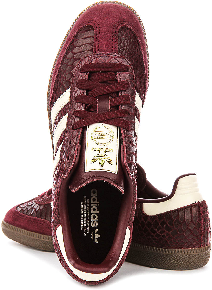 Adidas Samba OG W in bordeaux slangenprint voor dames