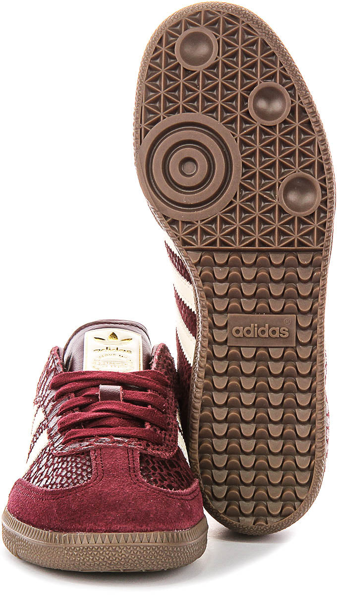 Adidas Samba OG W in bordeaux slangenprint voor dames