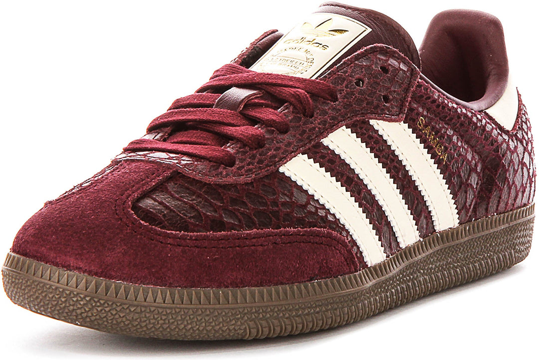 Adidas Samba OG W in bordeaux slangenprint voor dames