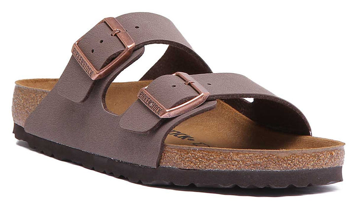 Birkenstock Arizona Sandalo a doppio cinturino Birkibuc da donna in mocca