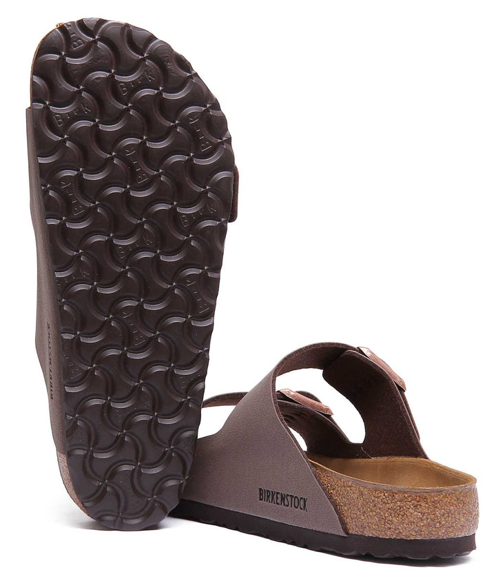 Birkenstock Arizona Sandalo a doppio cinturino Birkibuc da donna in mocca