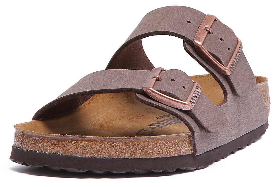 Birkenstock Arizona Sandalo a doppio cinturino Birkibuc da donna in mocca