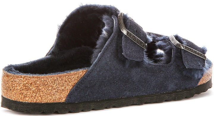 Birkenstock Arizona Sandals | Navy shearling-lined suede for Women - Regular Fit