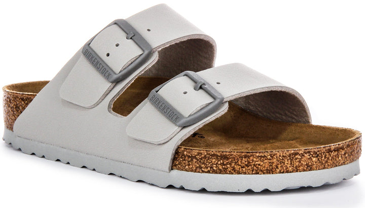 Birkenstock Arizona BF Sandali Donna con Due Cinturini Regolabili in Birko Flor Pietra