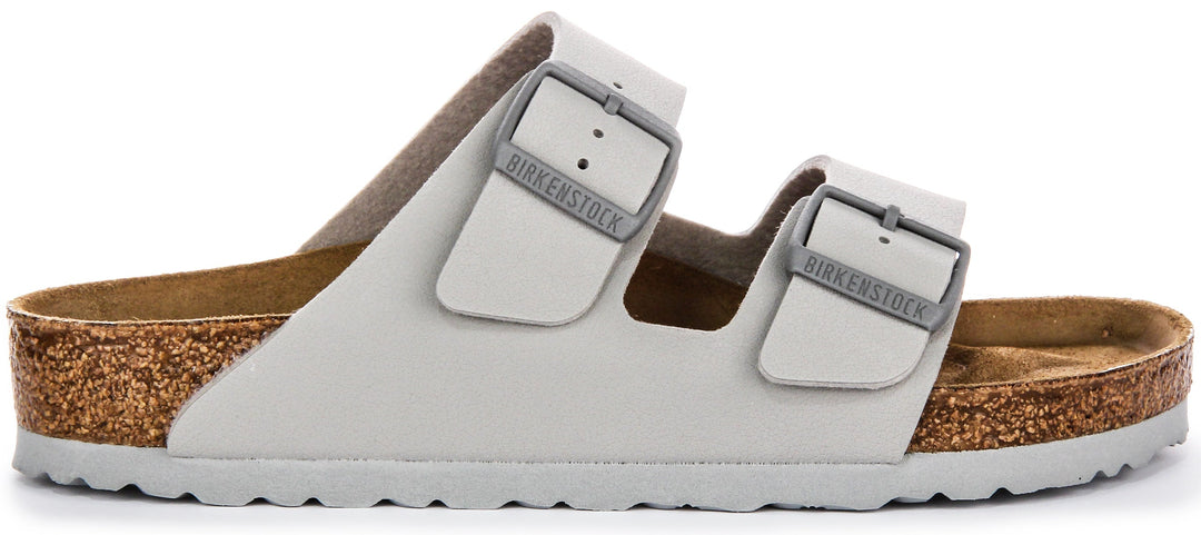 Birkenstock Arizona BF Sandali Donna con Due Cinturini Regolabili in Birko Flor Pietra
