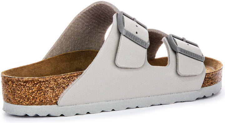 Birkenstock Arizona BF Sandali Donna con Due Cinturini Regolabili in Birko Flor Pietra