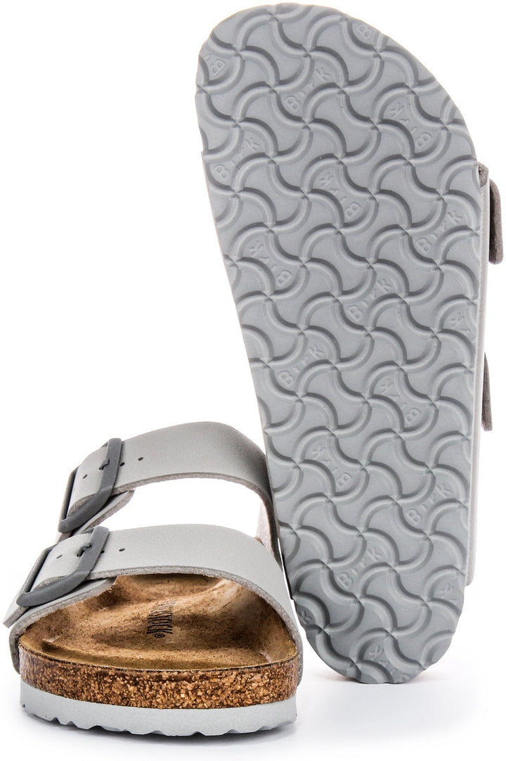 Birkenstock Arizona BF Sandali Donna con Due Cinturini Regolabili in Birko Flor Pietra