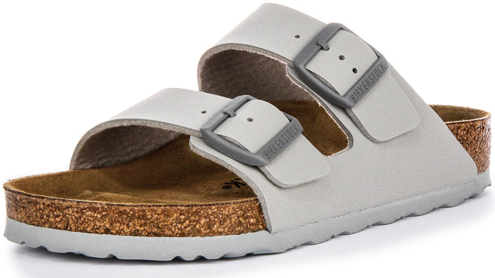Birkenstock Arizona BF Sandali Donna con Due Cinturini Regolabili in Birko Flor Pietra