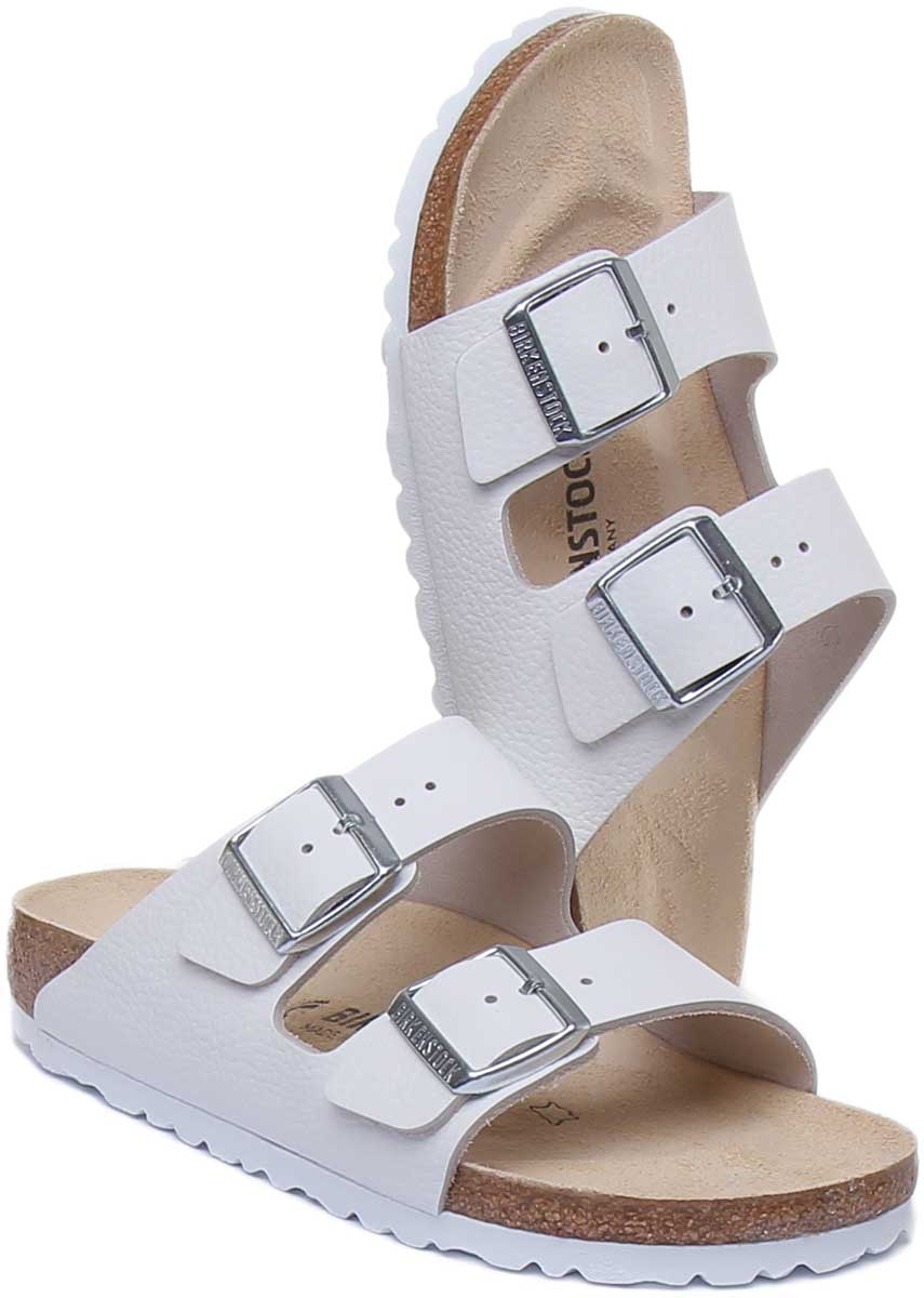 Birkenstock Arizona Sandaler med remmar i nubuckläder för kvinnor i vitt